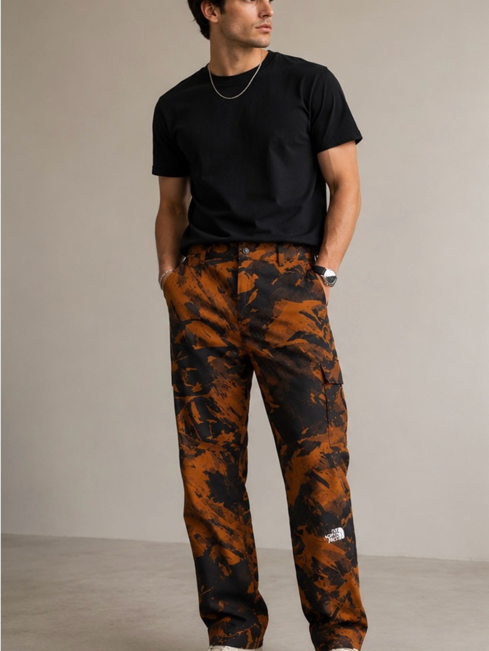 The North Face Men's Cargo Pants in Orange and Black